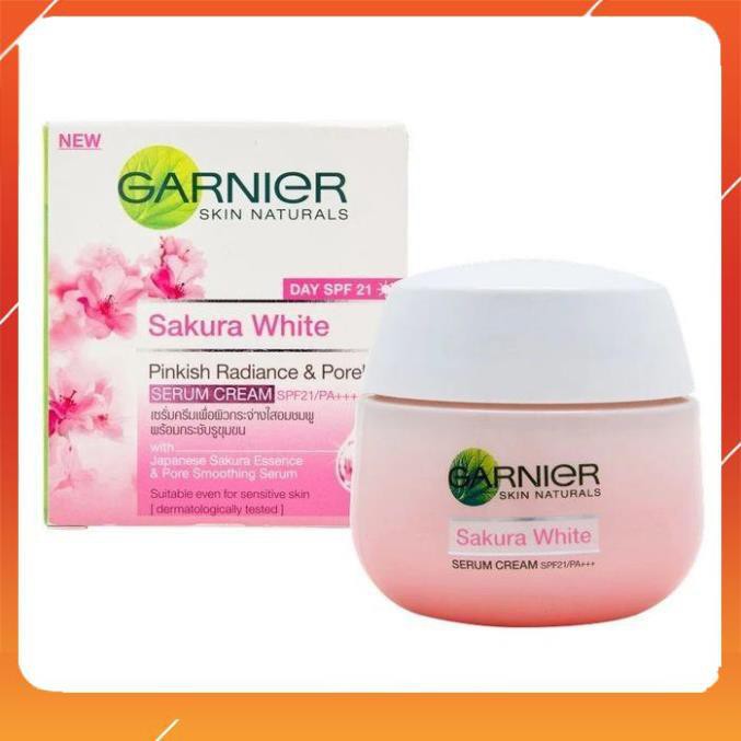 Miễn Phí Ship -  Chuẩn Auth Kem Dưỡng Trắng Da Ban Ngày Garnier Sakura White SPF21 Thái Lan 50ml