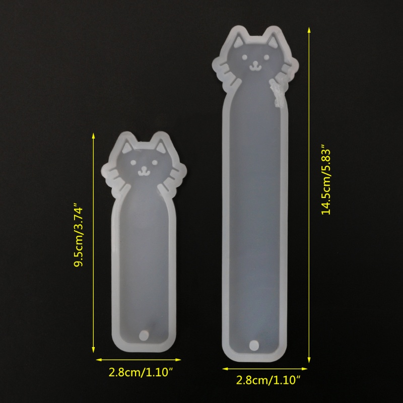 Khuôn Silicon Làm Thẻ Đánh Dấu Sách Hình Mèo Dễ Thương