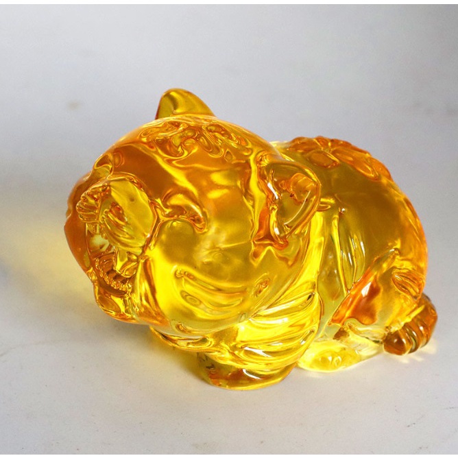 Tượng hổ  bằng pha lê trang trí phong thủy dài 7cm