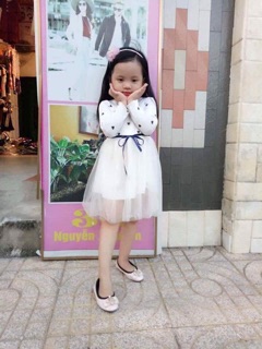 Combo 2 đầm trái tim dài tay cho bé.