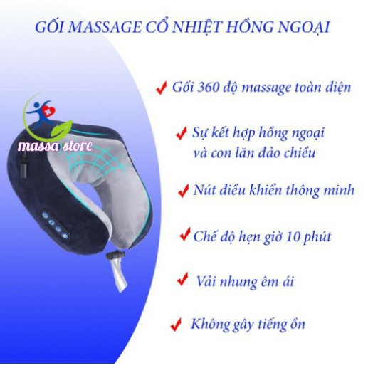 GỐI MASSAGE-ĐAI MASSAGE CỔ VAI GÁY NHẬT BẢN 1 Nút+3 NÚT ĐẦY ĐỦ CHẾ ĐỘ, LƯU THÔNG MÁU, THƯ DÃN