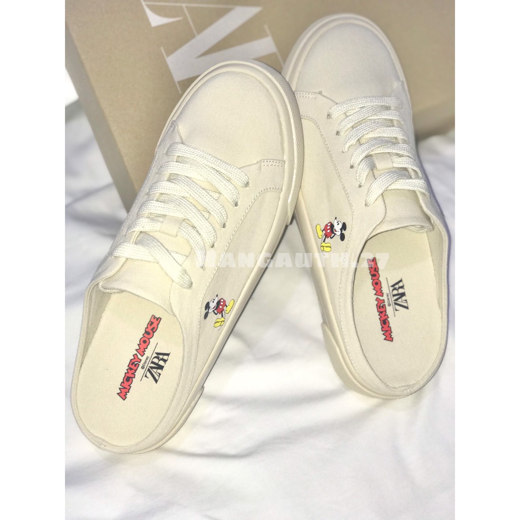 Giày Zar Mickey 💙 FREESHIP 💙 Sục Lười Mickey Trắng - Giày Thể Thao - Thời Trang Nam Nữ