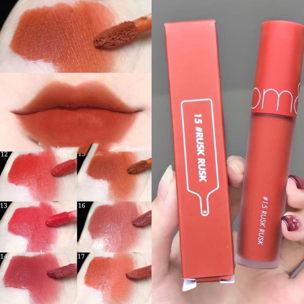 (Màu 12,13,14,15,16,17) Son Kem Romand Zero Velvet Tint - Mẫu mới