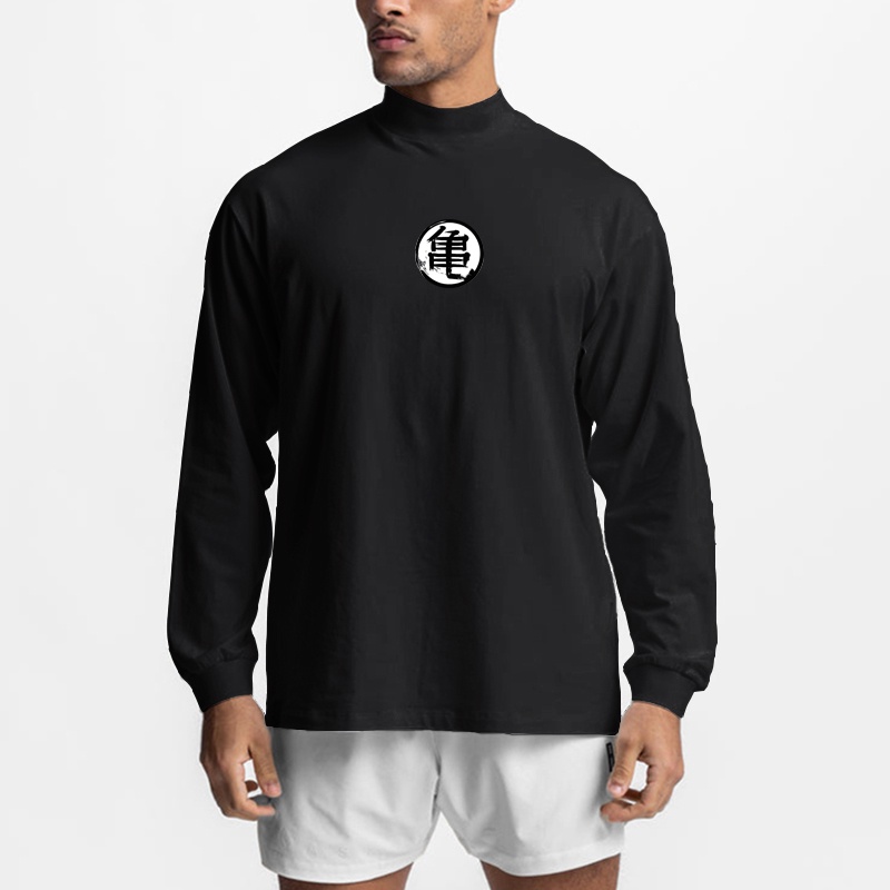 Áo Thun Tay Dài Cổ Cao Cỡ Lớn Thời Trang Thể Thao Cho Nam