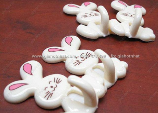 6 vỉ móc dính tường con thỏ ( 1 vỉ 4 cái)