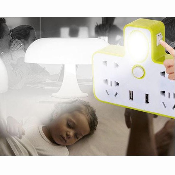 Ổ Cắm Điện Kiêm Đèn Ngủ Jia Zhong Mu chất liệu nhựa cao cấp Nem365