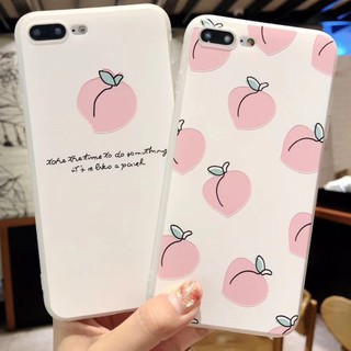 Ốp lưng mềm hình hoa quả đào cho iPhone 6S Plus 7 8 X
