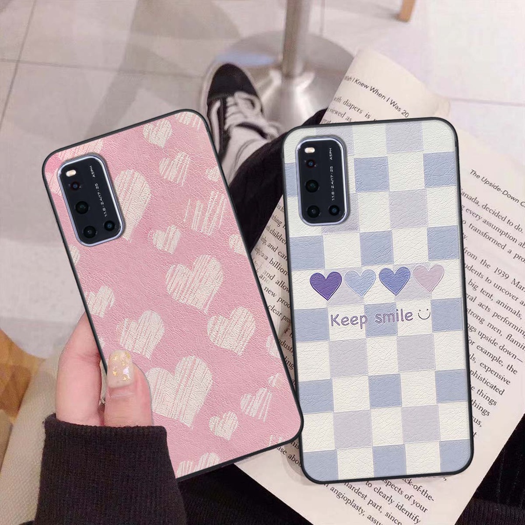 Ốp Vivo V19 caro trái tim cá tính, thời trang siêu đẹp, siêu phong cách