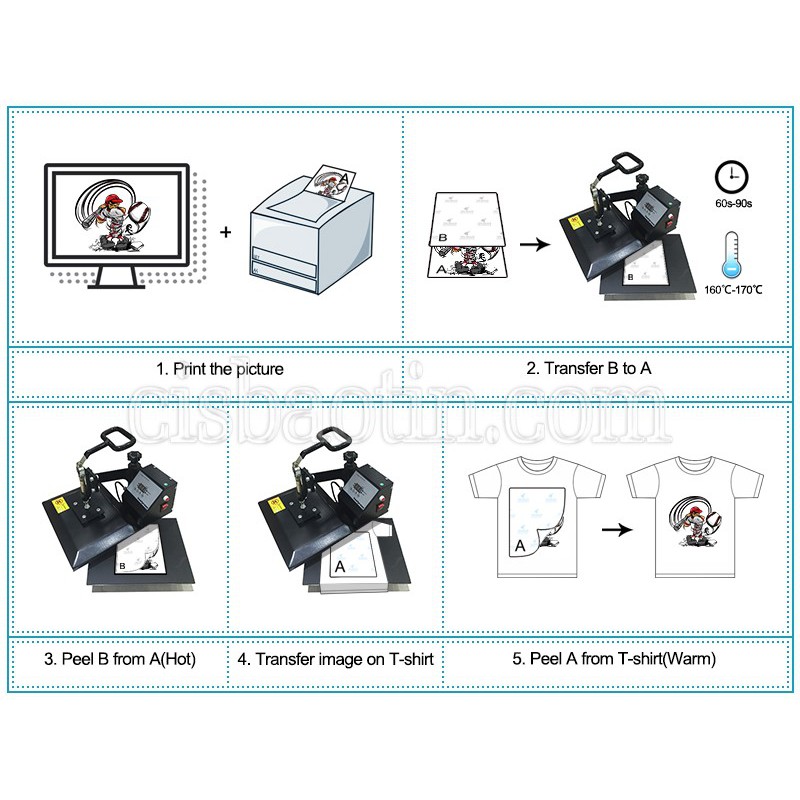 DECAL TRANSFER IN CẮT  ÁO TỐI MÀU KHỔ A4 DÀNH CHO MỰC PIGMENT,  Inkjet Dark Transfer Paper A4