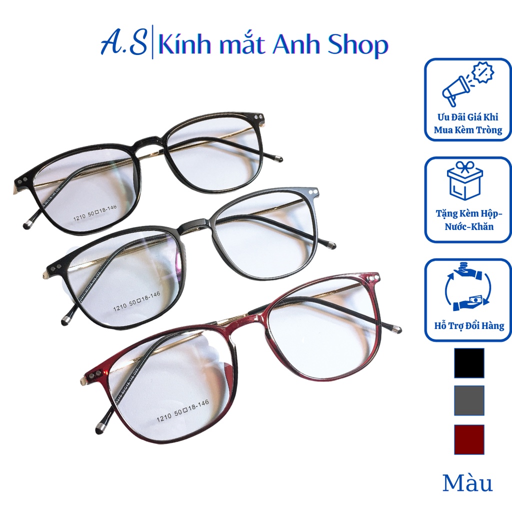 Kính tròn nam nữ chất liệu kim loại kết hợp nhựa dẻo dẻo dai bền 1210