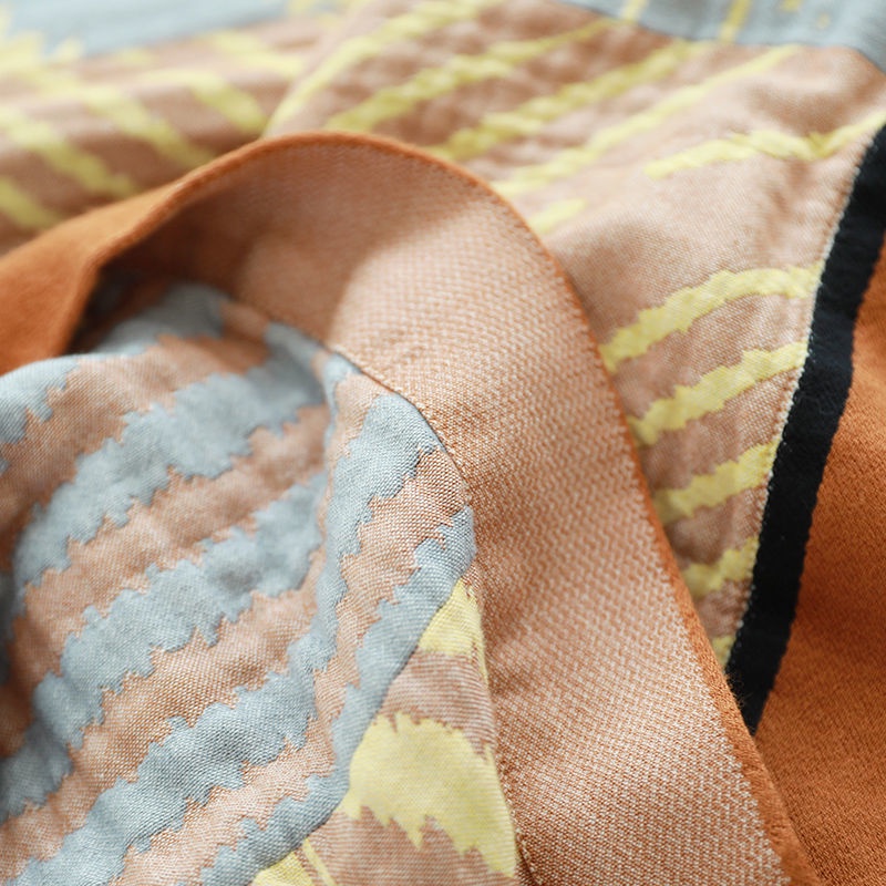 Bamboo fiber European towel quilt summer cool quilt thin air conditioning quilt gauze single double pure cotton adult blanket summer