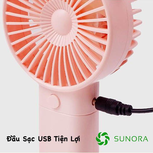 Quạt cầm tay mini tích điện bỏ túi hoặc để bàn 3 chế độ gió cực mạnh