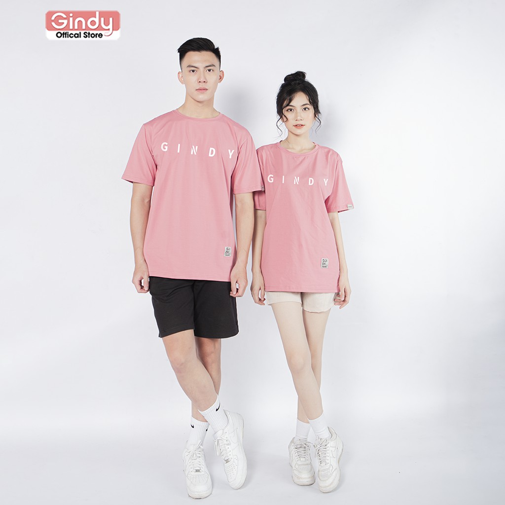 Áo phông thun trơn nam nữ tay lỡ form rộng GINDY 8 màu chất cotton thời trang unisex basic A028