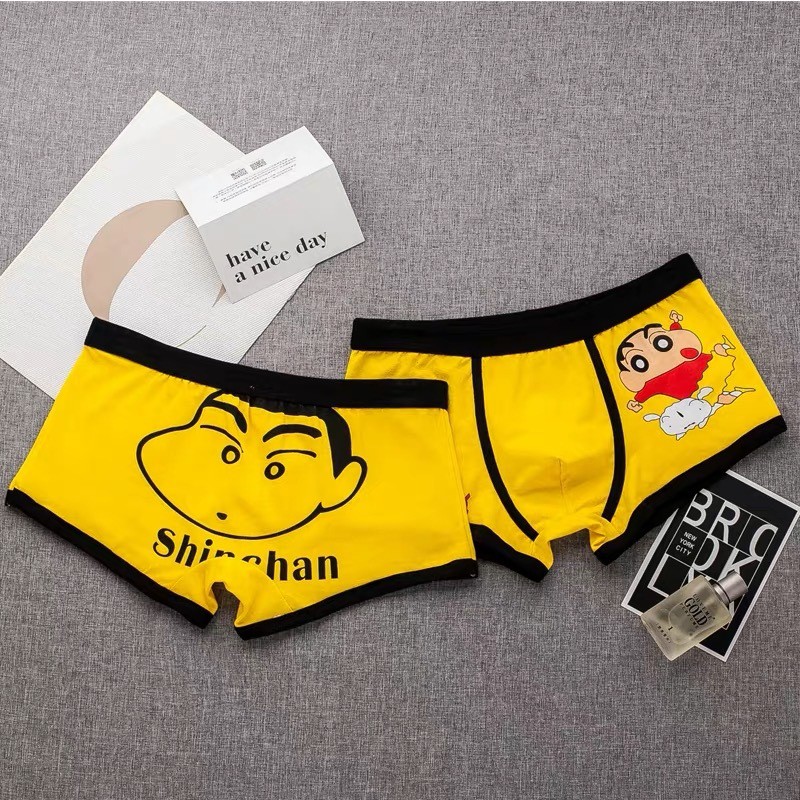 Set 4 / 3 / 2 Quần Lót Boxer Cotton Thoáng Khí In Họa Tiết Hoạt Hình Cho Nam