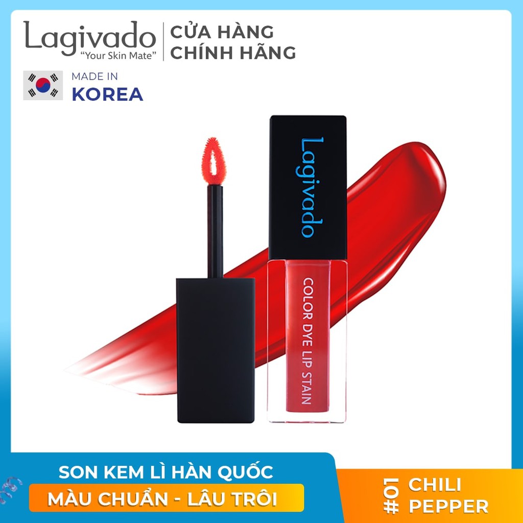 Son kem lì Hàn Quốc Lagivado lên màu chuẩn, lâu trôi Color Dye Lip Stain dạng nước – 04 màu son đẹp 4,5g | BigBuy360 - bigbuy360.vn