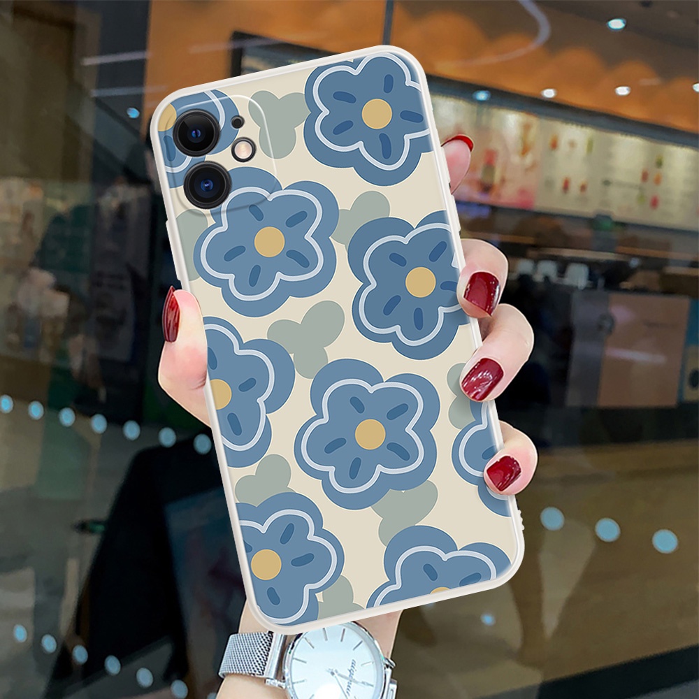 Ốp Điện Thoại Mềm Họa Tiết Hoa Màu Vàng/Xanh Dương Cho VIVO U10 S1 Pro Y5S Y91 Y17 IQOO NEO V11i Y31 Y11S Y51A Y20i U3 S7
