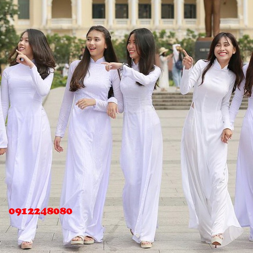 Quần lụa trắng hàng đẹp kết hợp với các loại áo dài