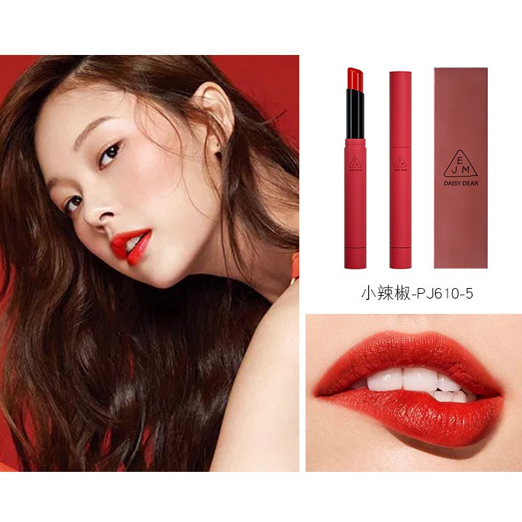 Son lì Matte lipstick Red nốt ruồi nhung dưỡng ẩm lâu trôi không thấm nước Son bóng Hàn Quốc 6 màu lipstick lip gloss South Korea 6 color