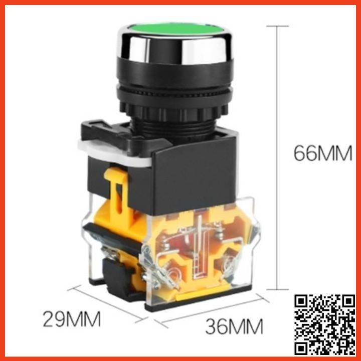 Công tắc nhấn nhả đề LA38-11 phi 22mm không đèn 3 màu xanh, màu đỏ, màu vàng lắp tủ điện điêu khiển