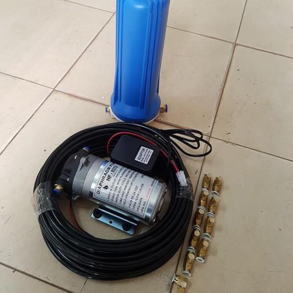 bộ máy phun sương 10 béc máy 24v đài loan