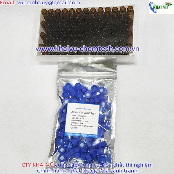 Combo 100 chai thủy tinh Vial Nâu - Trắng 2ml kèm Nắp vặn dùng đựng mẫu sắc ký HPLC hãng Membrane Solution Mỹ