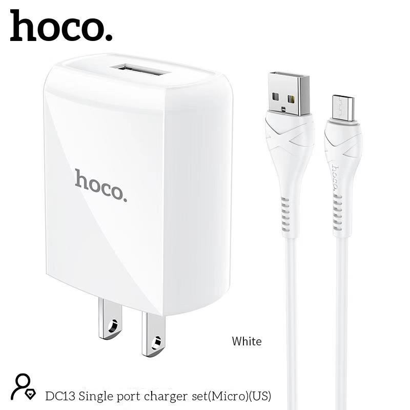 Bộ sạc nhanh iphone, android: dây sạc + củ sạc nhanh Hoco DESIGN 2.4A chính hãng an toàn cho Android, Iphone