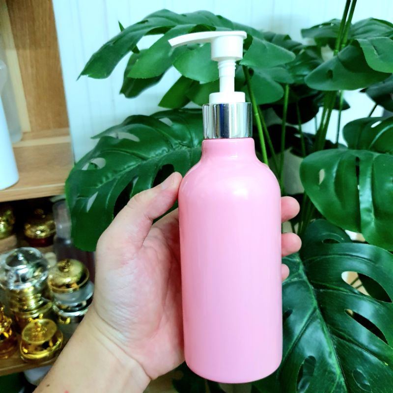 Chai đựng mỹ phẩm có thân tròn, vòi nhấn 300ml - dùng cho sữa tắm, gel, dầu gội