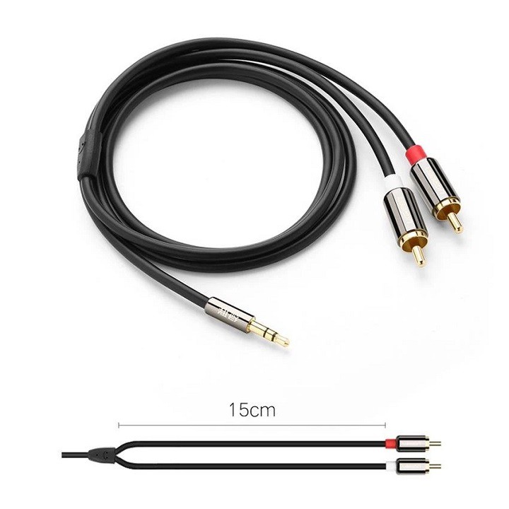 Dây Audio 3,5mm ra 2 đầu RCA (Hoa sen) dài 3M UGREEN AV116 10590