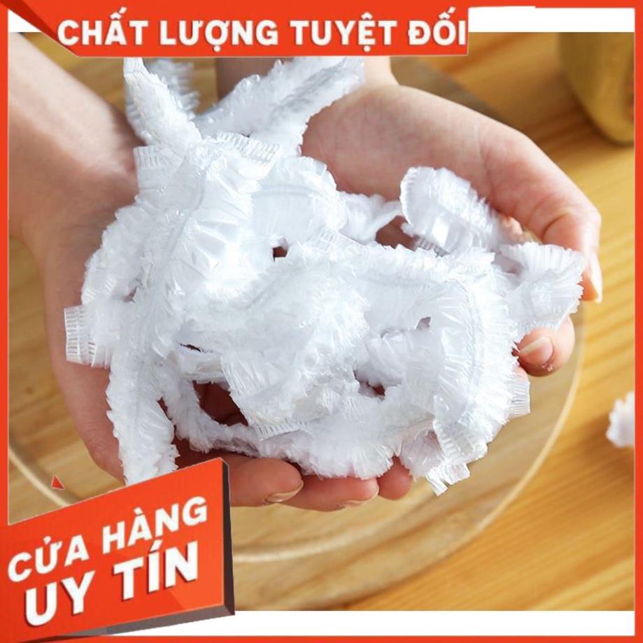 Hot -  Sét 100 Màng Bọc Thực Phẩm PE Có Chun Bo Tái Sử Dụng Được Nhiều Lần HCM.