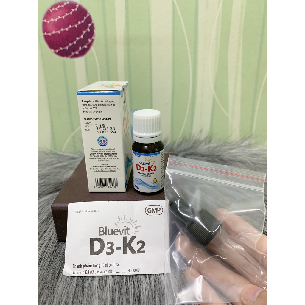 Bluevit Vitamin D3 K2 giúp tăng hấp thu canxi trẻ - Trẻ cao lớn khỏe mạnh dùng được cho bé từ 1 tháng tuổi