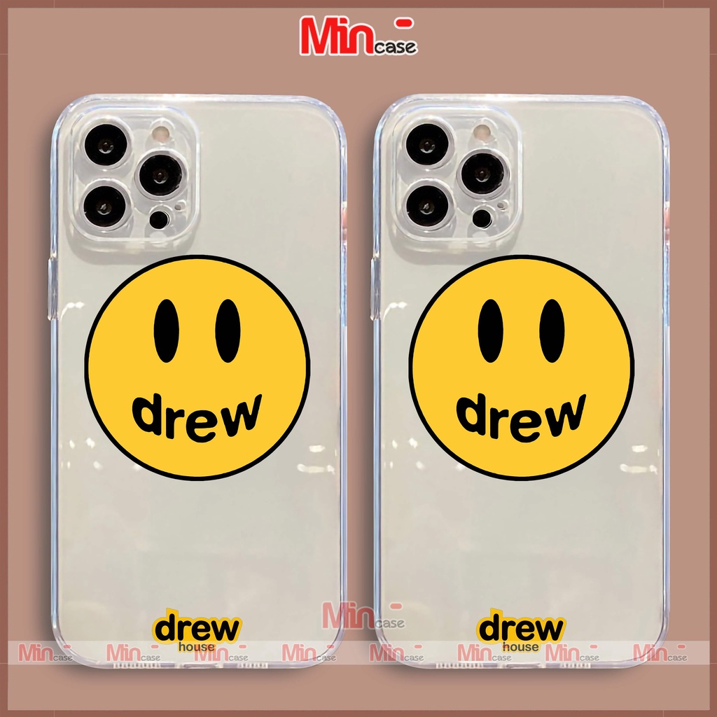 Ốp lưng iPhone Drew chống sốc viền vuông silicon trong suốt bvc cho iphone 6/6s/7/8/X/XS/XR/11/12/13 Pro Plus Max