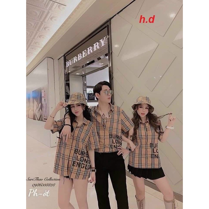 Sơ Mi Cộc Tay Dáng Thụng In Chữ Cá Tính Kẻ Thô Mềm