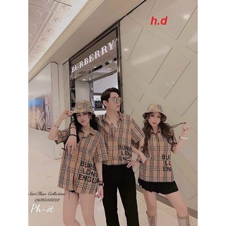 Sơ mi cộc tay dáng thụng in chữ cá tính kẻ thô mềm