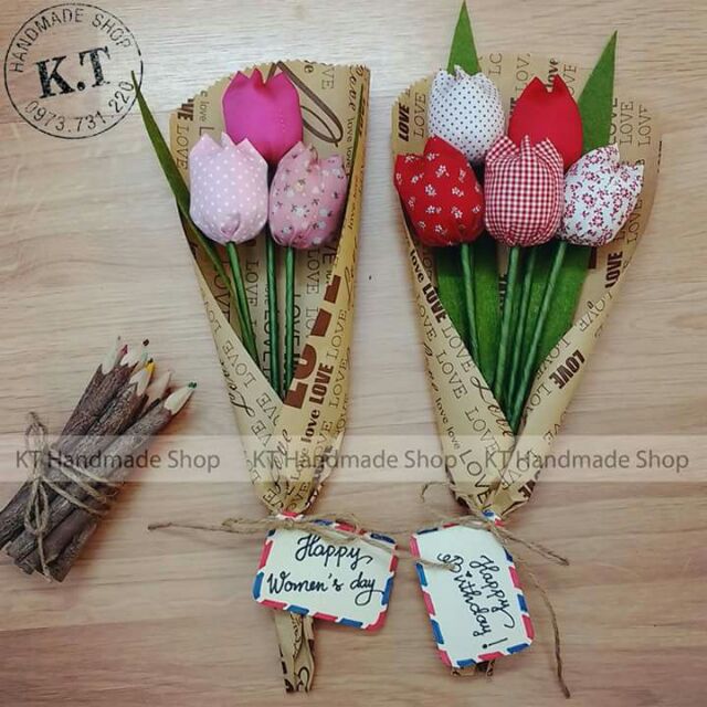 Hoa tulip vải handmade