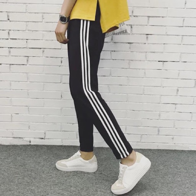 Quần Thun Thể Thao 3 Sọc Nam Nữ, FREESHIP,Bigsize, Chất Thun Co Giãn , Có Khoá kéo,1993CLOTHING