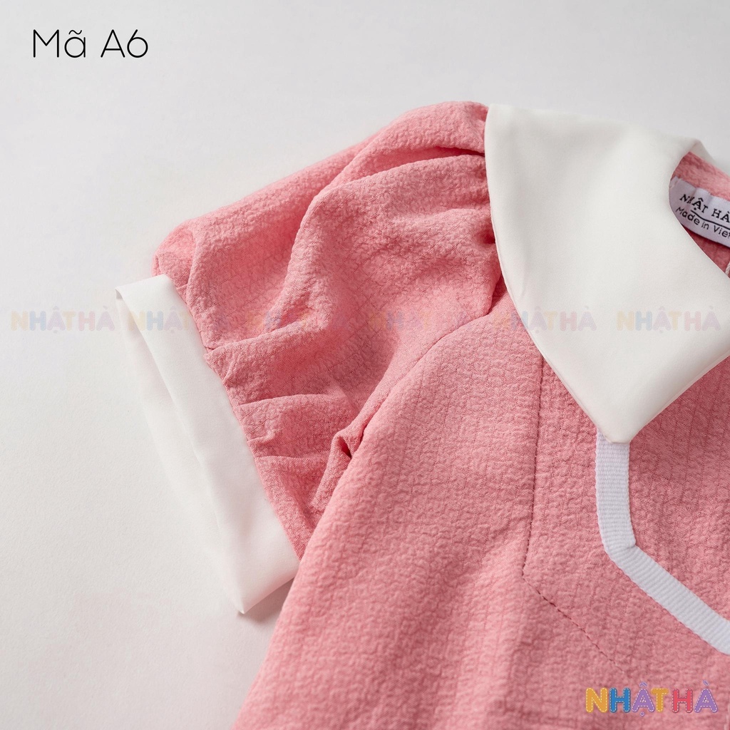 Váy bé gái A6 mùa hè mặc đi học đi chơi siêu xinh chất đũi xốp size đại từ 12 - 43kg