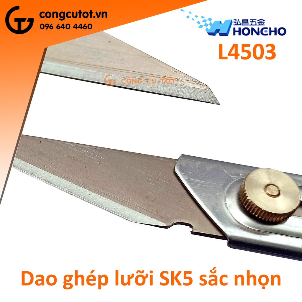 Dao ghép cây lưỡi rút cán inox chốt khóa đồng siêu nhẹ Honcho Đài Loan L4503