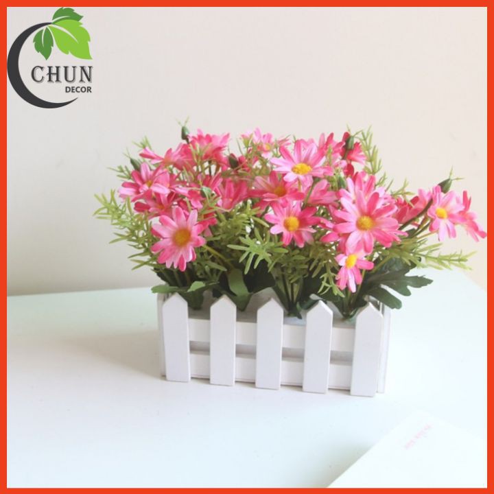 Giỏ hoa giả - Hàng rào hoa cúc hoạ mi dài 16cm nhiều màu trang trí nhà cửa