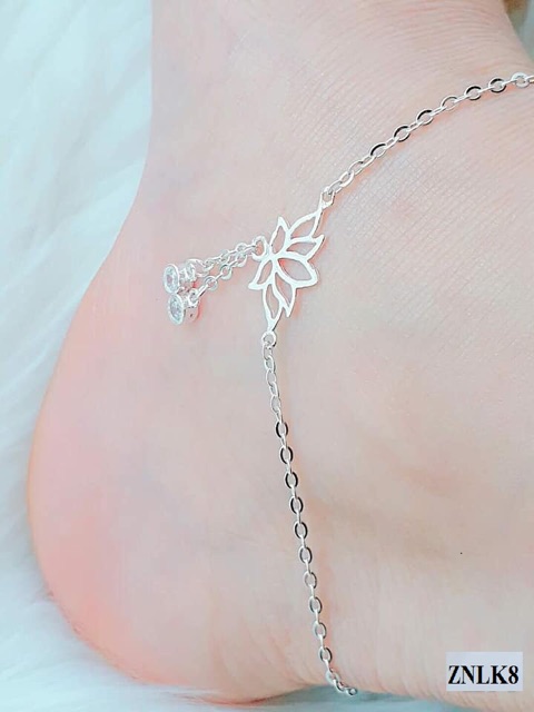 Lắc chân bạc nữ hình hoa sen siêu xinh LC0161