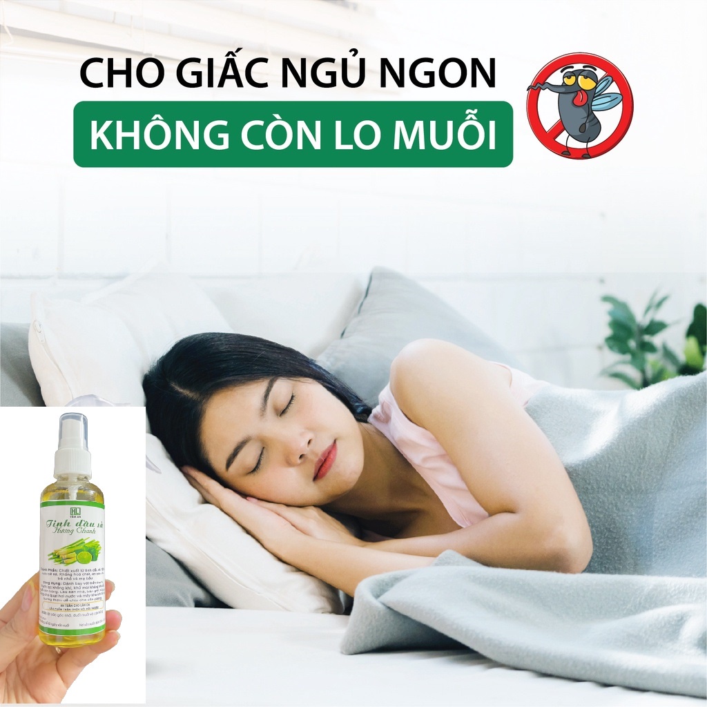 Tinh dầu đuổi muỗi thơm phòng hương sả chanh dạng chai xịt cỡ Lớn 100ml