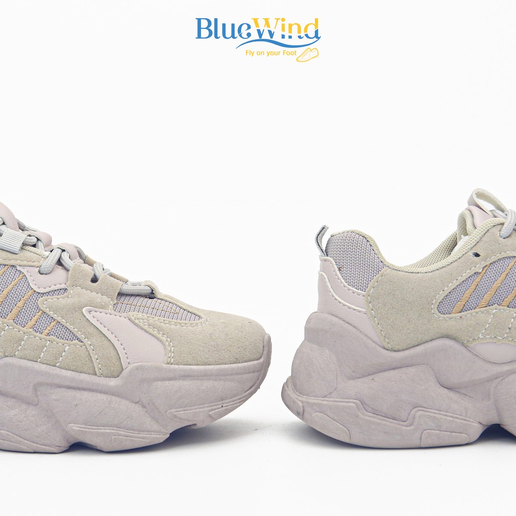 Giày Sneaker Trơn Giày Thể Thao Nữ Đế Cao Da Mềm Kiểu Dáng Hàn Quốc BLUEWIND 68741