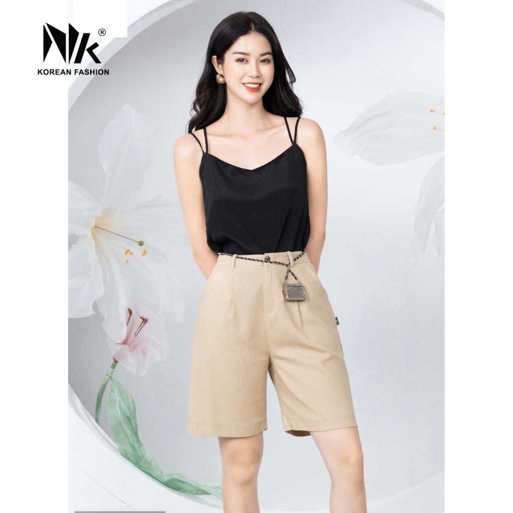 Quần Đùi Lỡ Nữ NK Fashion Thiết Kế Phong Cách Hiện Đại, Cá Tính, Chất Liệu Vải Nhập Cao Cấp NKQU2203006