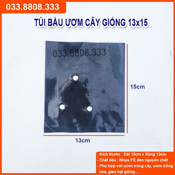 [Ảnh thật] 1KG TÚI BẦU VUÔNG ĐEN DÙNG ƯƠM CÂY ( SIZE 13x15CM) - CHẬU ƯƠM CÂY GIÁ RẺ