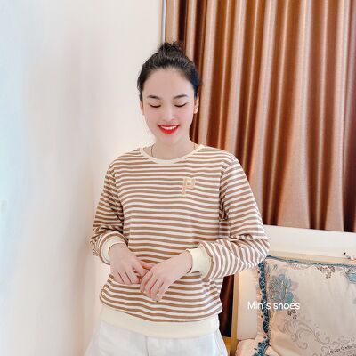 Min's Shoes - Áo sweater nữ kẻ sọc oversize hàn quốc Áo 418 - Kẻ 2 màu P