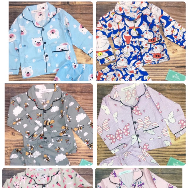 Bộ pijama chất thô lụa dài tay