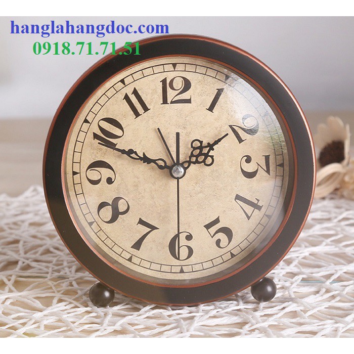 Đồng hồ để bàn giả cổ trang trí độc đáo, mặt tròn Version 3