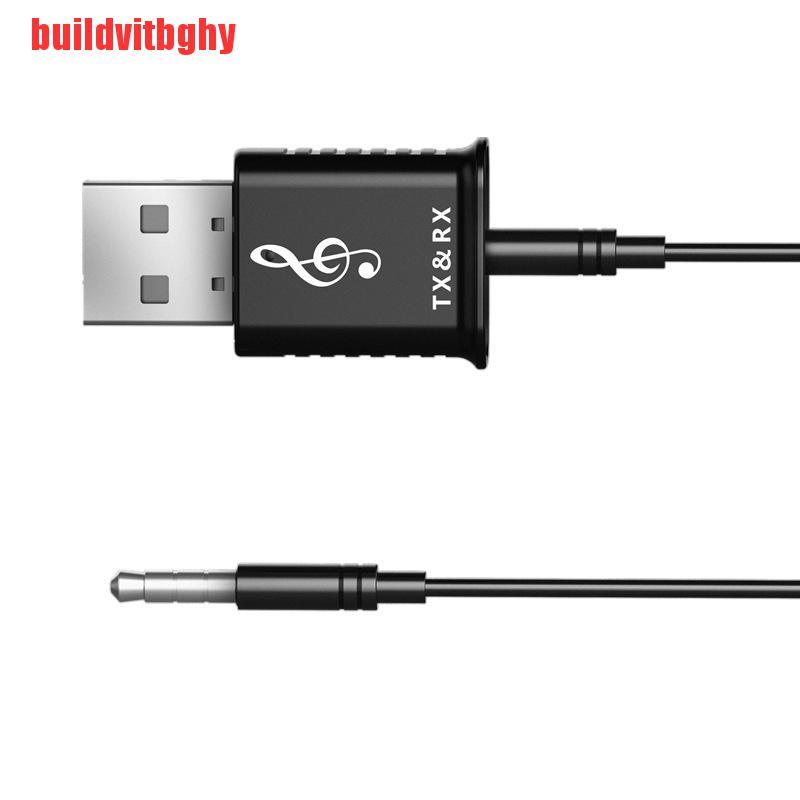 {buildvitbghy}2 IN 1 Bluetooth 5.0 Audio Receiver USB Adapter For TV PC Car AUX Speaker OSE