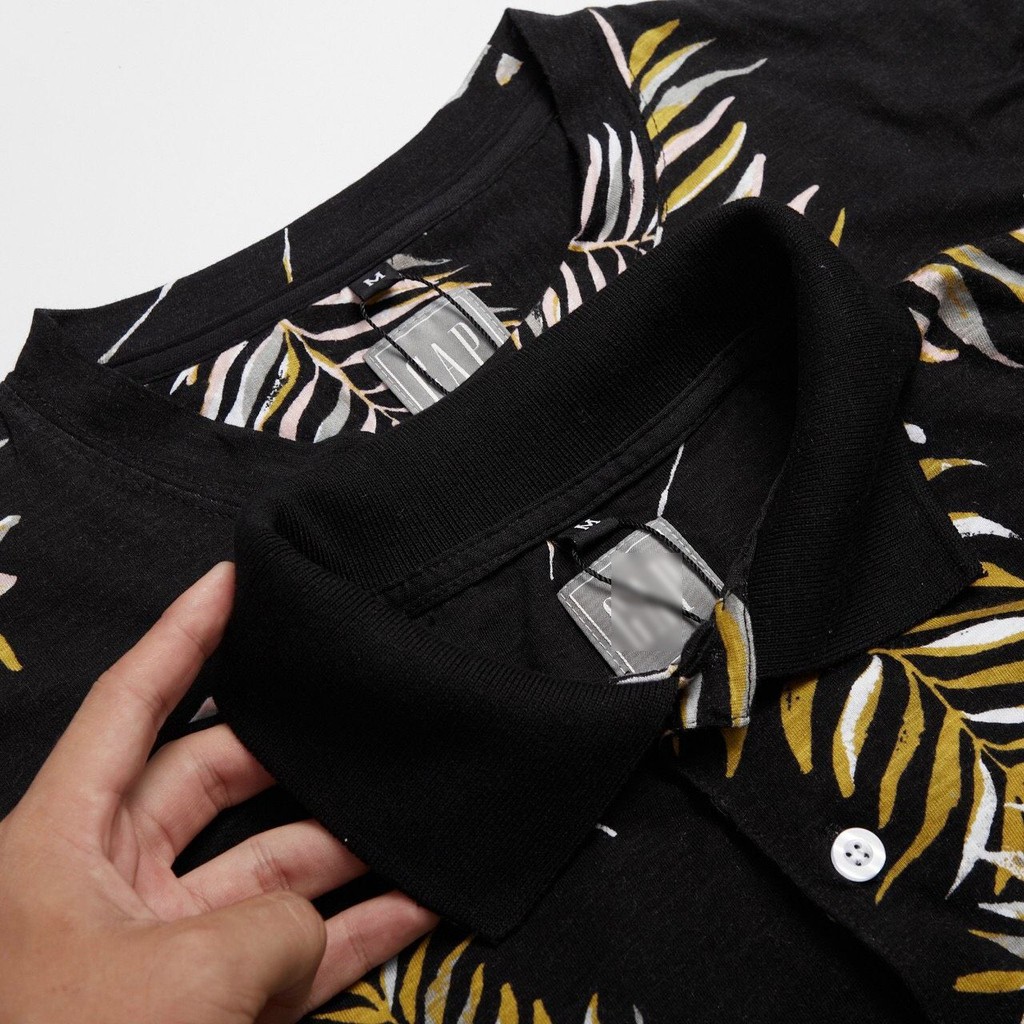 [Size lớn > 100kg] Áo polo nam GAPss2021 họa tiết lá cọ nhiệt đới - Cotton lụa mịn, form basic phong cách mùa hè | BigBuy360 - bigbuy360.vn