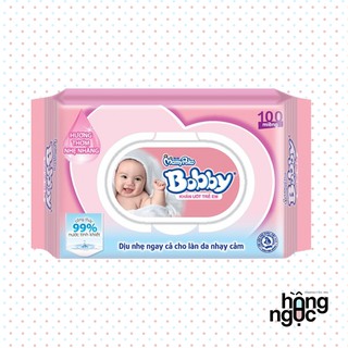 Khăn ướt Trẻ em Bobby Care Hương Thơm Nhẹ Nhàng Gói Nắp Nhựa 100 Miếng