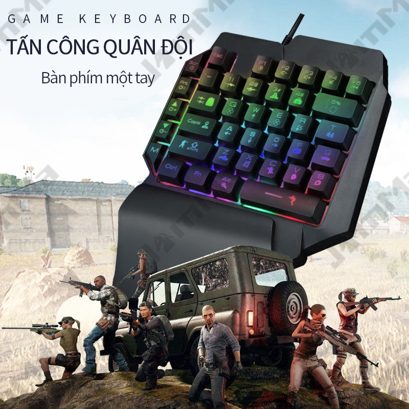 One-handed colorful mechanical gaming keyboard